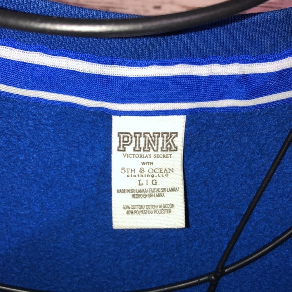 Pink Victoria’s Secret white and blue university sweatshirt size large GVSU​​ - Picture 4 of 9